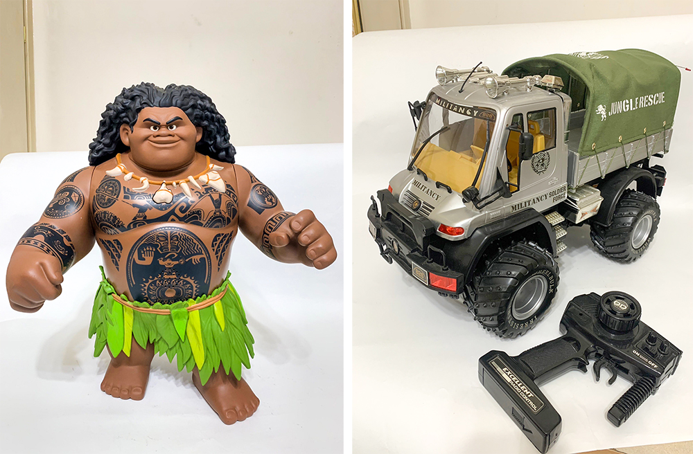 曾有位爸爸將他已故父親送給孫子的毛伊(Maui)公仔及遙控卡車,交給蘇爸維修,希望將爺爺對孫子的心意保存一輩子。(圖片提供/蘇爸玩具醫院) 曾有位爸爸將他已故父親送給孫子的毛伊(Maui)公仔及遙控卡車,交給蘇爸維修,希望將爺爺對孫子的心意保存一輩子。(圖片提供/蘇爸玩具醫院)