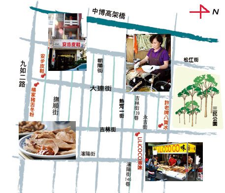 大連皮鞋街順遊地圖。(圖/黃淑雅繪) 大連皮鞋街順遊地圖。(圖/黃淑雅繪)