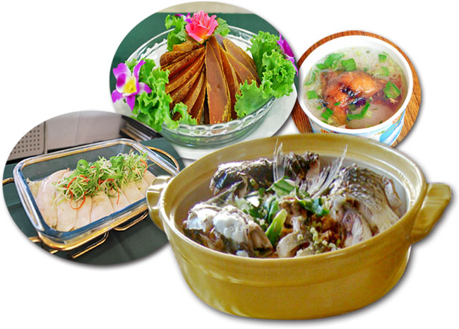 透過多元料理方式變化出豐富的烏魚佳餚。(圖/茄萣區公所、梓官區公所提供) 透過多元料理方式變化出豐富的烏魚佳餚。(圖/茄萣區公所、梓官區公所提供)
