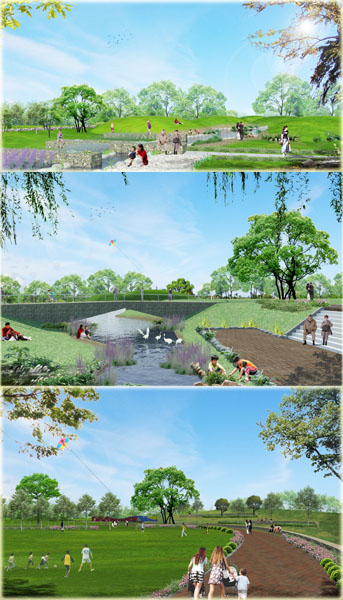 五甲公園規劃有生態滯洪池、兒童遊戲區和大片草坪。(模擬圖/高雄市政府工務局養護工程處 提供) 五甲公園規劃有生態滯洪池、兒童遊戲區和大片草坪。(模擬圖/高雄市政府工務局養護工程處 提供)