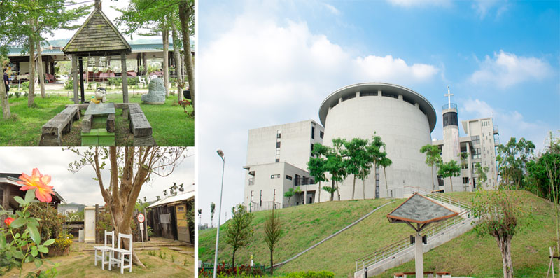 小份尾幸福田與天主教真福山社福園區(右)都是杉林區值得拜訪的景點。(圖∕張筧 攝‧李士豪 攝) 小份尾幸福田與天主教真福山社福園區(右)都是杉林區值得拜訪的景點。(圖∕張筧 攝‧李士豪 攝)