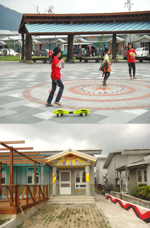 大愛園區的建築處處可見原民符號。(圖∕張筧 攝) 大愛園區的建築處處可見原民符號。(圖∕張筧 攝)