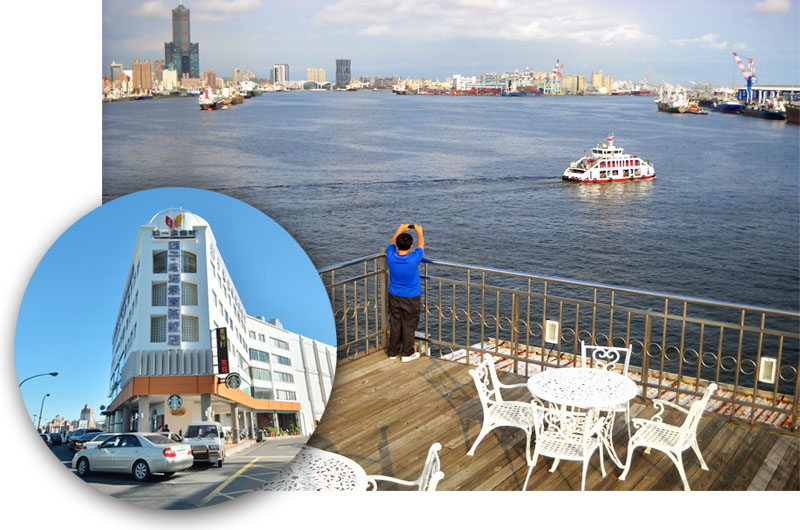 西子灣海景商務飯店的頂樓觀景區可眺望整個高雄港。(圖∕陳淑文‧李士豪 攝) 西子灣海景商務飯店的頂樓觀景區可眺望整個高雄港。(圖∕陳淑文‧李士豪 攝)