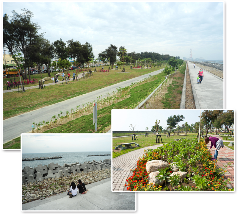 重新改造後的茄萣濱海公園成為風景秀麗的休憩場所。(圖∕鮑忠暉‧李士豪 攝) 重新改造後的茄萣濱海公園成為風景秀麗的休憩場所。(圖∕鮑忠暉‧李士豪 攝)