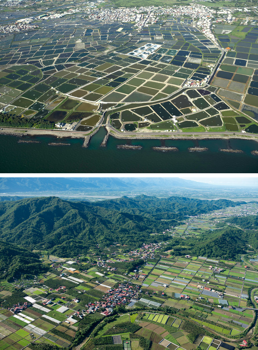 從空中看高雄沿海魚塭與美濃小鎮美的令人難以置信。(圖∕齊柏林攝 高雄市政府都市發展局 提供) 從空中看高雄沿海魚塭與美濃小鎮美的令人難以置信。(圖∕齊柏林攝 高雄市政府都市發展局 提供)