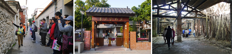 導覽人員帶領遊客探訪安平人文風情與古蹟。(圖∕李昀諭 攝) 導覽人員帶領遊客探訪安平人文風情與古蹟。(圖∕李昀諭 攝)