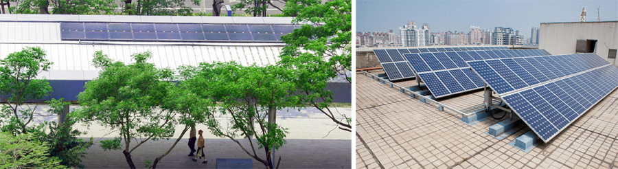 高市府鳳山行政中心裝設光電走廊與光電屋頂,可節省大筆電費。(圖∕高志宏 攝) 高市府鳳山行政中心裝設光電走廊與光電屋頂,可節省大筆電費。(圖∕高志宏 攝)