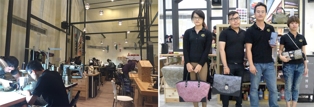 詩威博登團隊精益求精,致力創新精品包款。(圖/李昀諭 攝)) 詩威博登團隊精益求精,致力創新精品包款。(圖/李昀諭 攝))