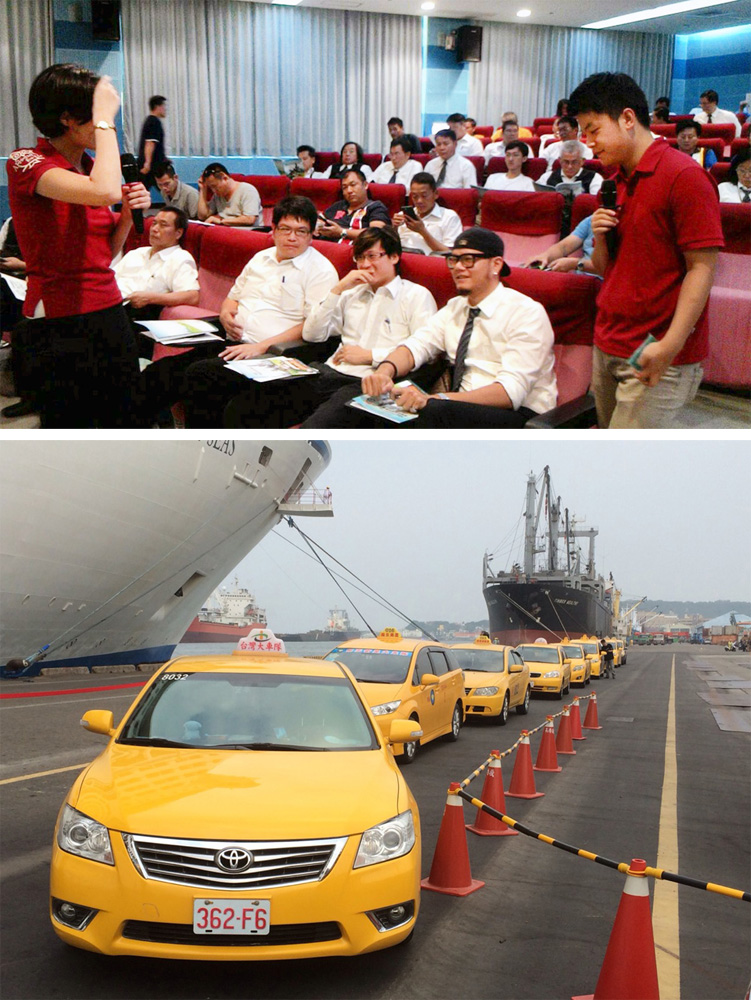 高雄市觀光計程車提供國際旅客優質的服務。(圖/臺灣港務公司 提供) 高雄市觀光計程車提供國際旅客優質的服務。(圖/臺灣港務公司 提供)