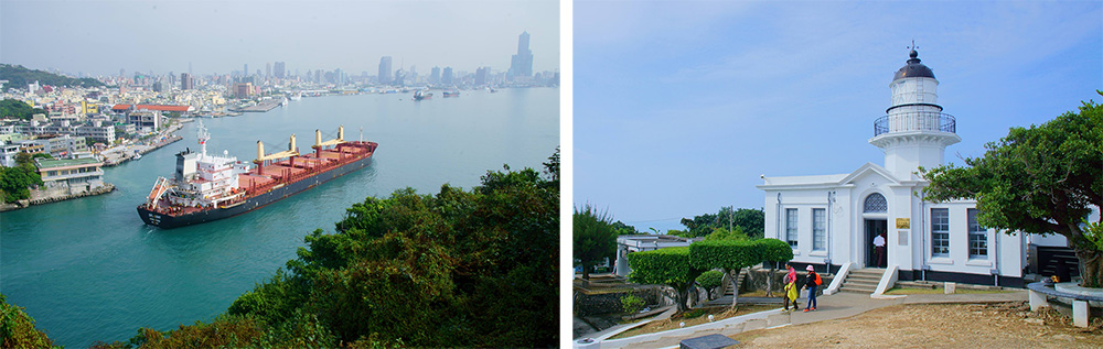 左:高雄港。右:旗后燈塔。(攝影/Bill Hwang) 左:高雄港。右:旗后燈塔。(攝影/Bill Hwang)