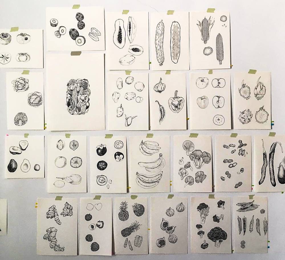 Hsiaoyu精緻手繪的農產插畫,細膩呈現各種蔬果的細節與獨特紋理。(插畫提供/Hsiaoyu) Hsiaoyu精緻手繪的農產插畫,細膩呈現各種蔬果的細節與獨特紋理。(插畫提供/Hsiaoyu)