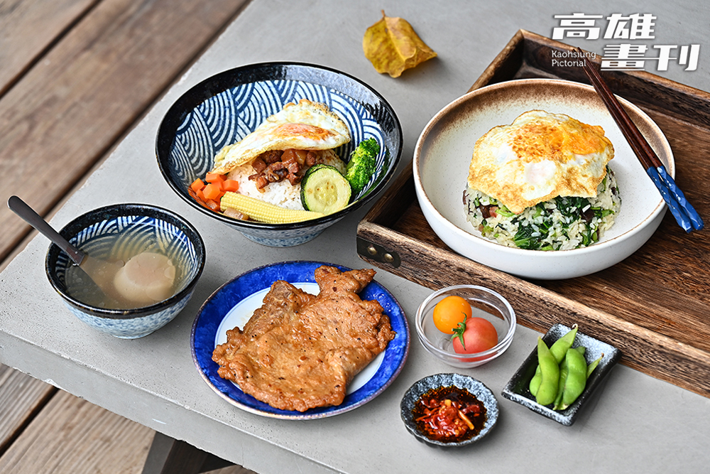 古早味滷排骨飯、書眷味臘腸菜飯、經典家鄉肉燥飯等書房簡餐，全出自男主人的好手藝。(攝影/Carter)