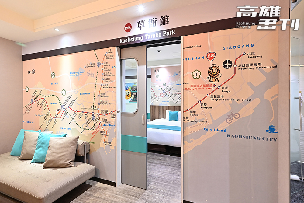 捷運親子套房仿造搭捷運場景，連拉門都惟妙惟肖。(攝影/Carter)