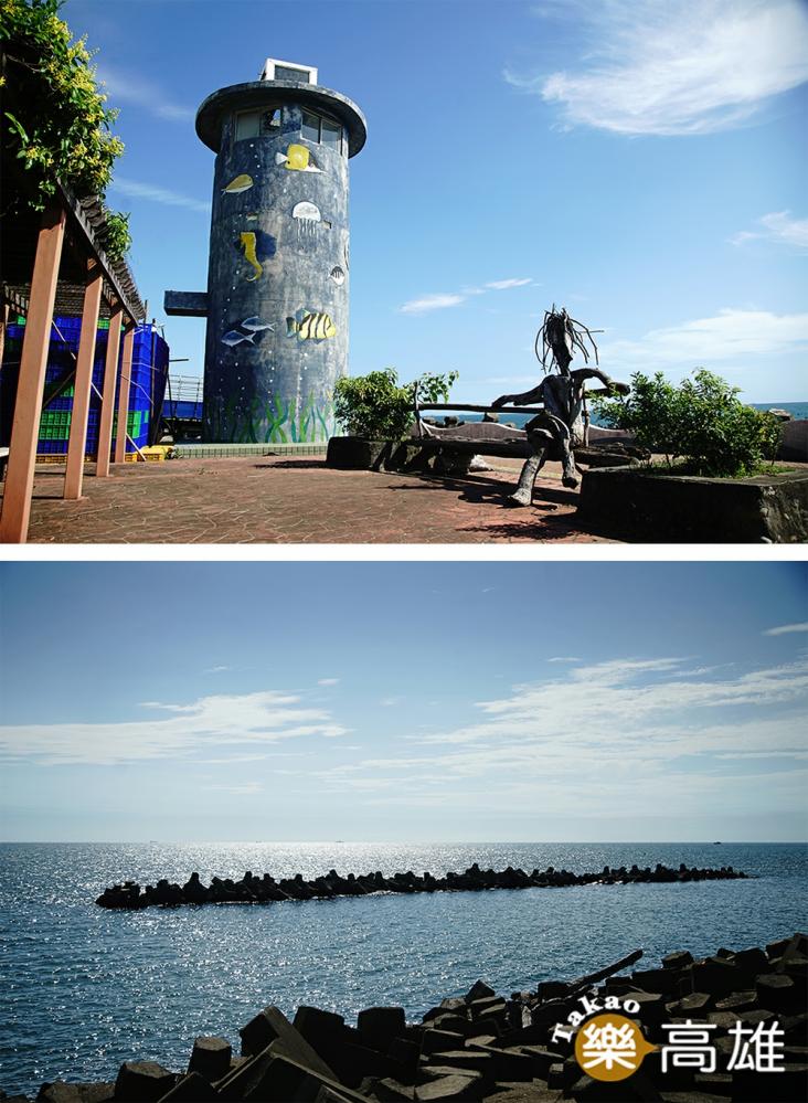 來到赤崁海堤步道散步看海，這裡是舊部落私房海景秘境。（攝影/曾信耀）