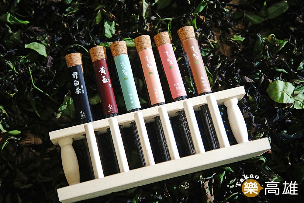 湧泉茶業目前有美濃茶、琥珀紅茶、野生茶、黃玉、私房茶。（攝影/曾信耀）